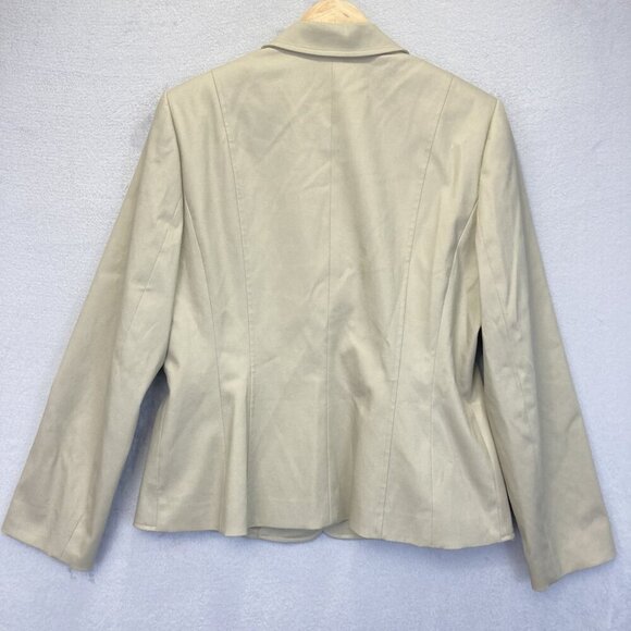 Tahari Arthur S Levine Blazer Jacket Womens 12 Stretch Tan Business Casual - Picture 2 of 16
